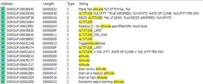 Searching for debug format strings